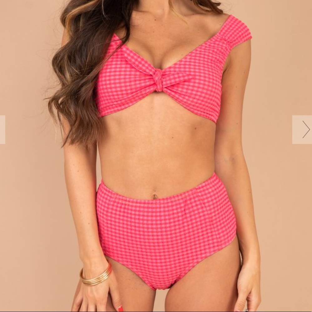 NWOT pink gingham bikini